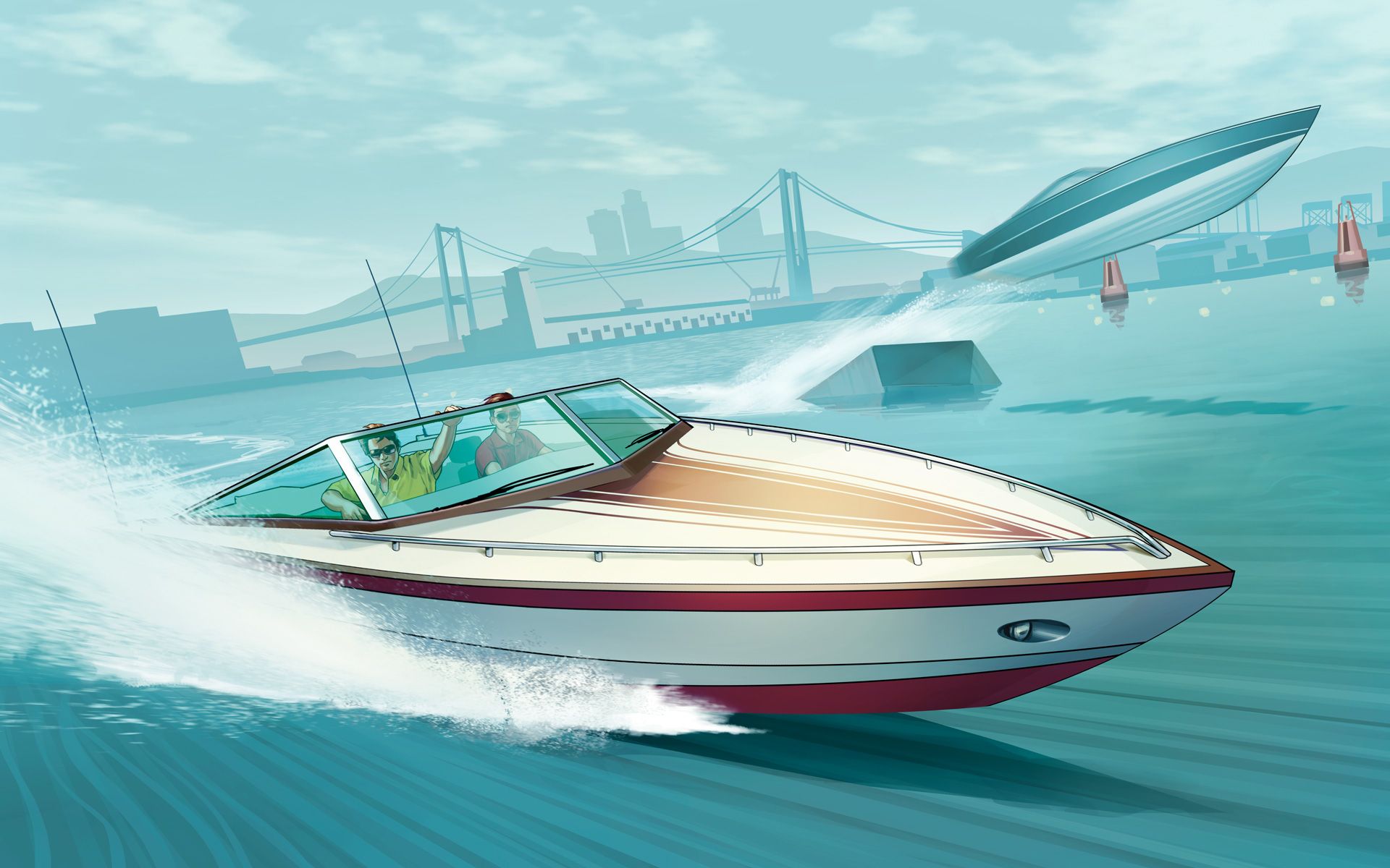 1920x1200 GTA V Speedboat HD Wallpaper