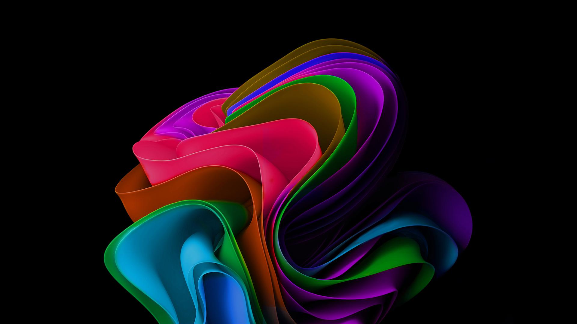 1920x1080 Multicolored Windows 11 Logo In Black Background HD Windows 11 Wallpaper