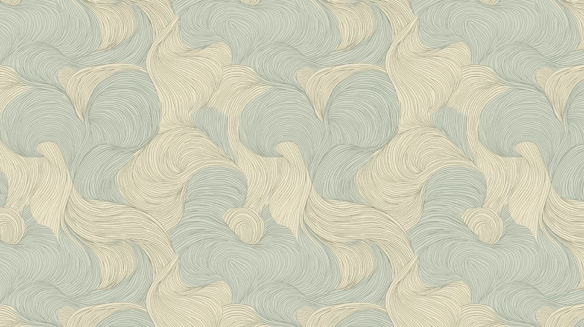 1200x672 Mint Dreamwave Mural Wallpaper. Abstract Soft Swirl in Pastel Green
