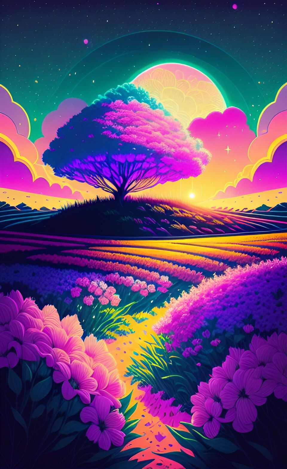 960x1568 Dreamwave flower field