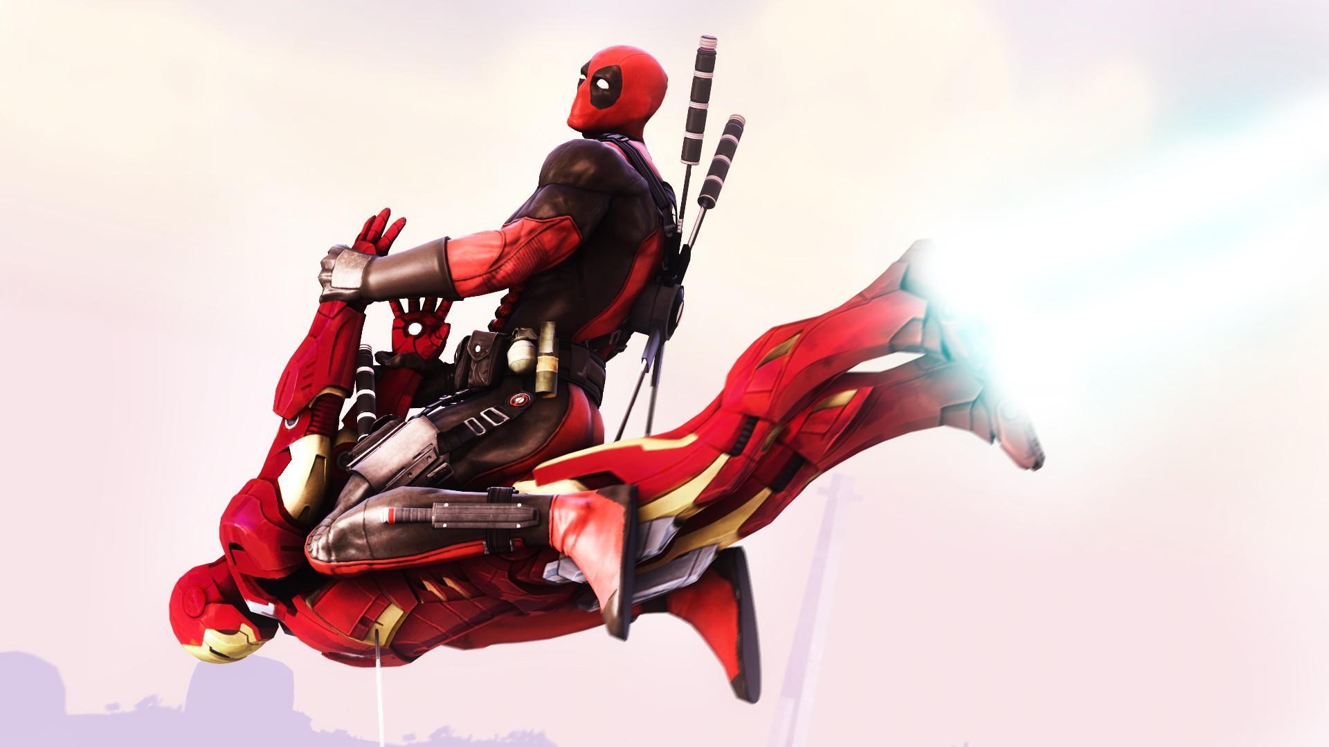 1920x1080 Deadpool Riding Iron Man Google Skins, Deadpool Riding Iron Man