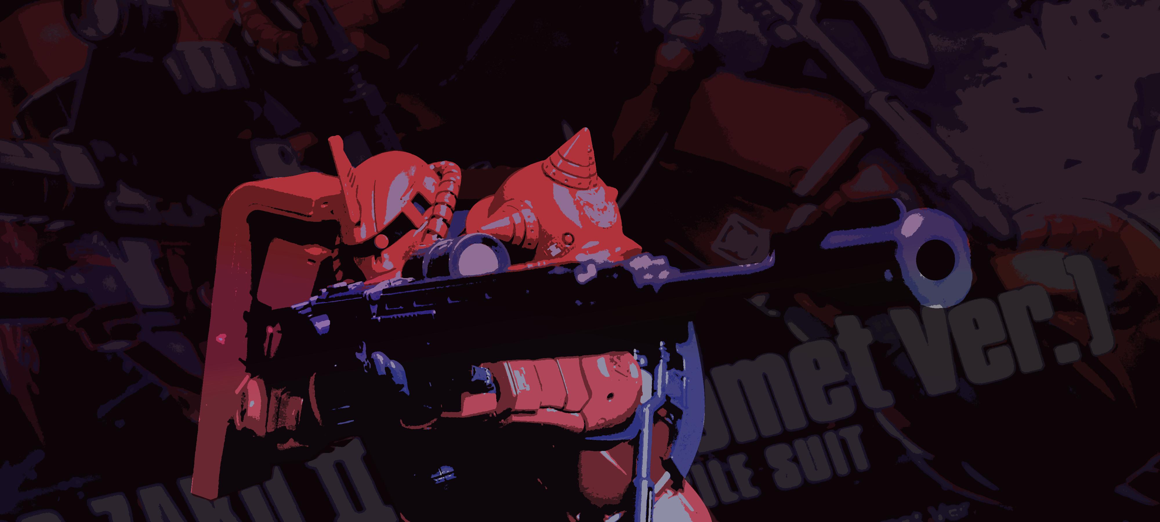 4000x1800 Made a ultrawide wallpaper with a picture of my Origin Zaku II