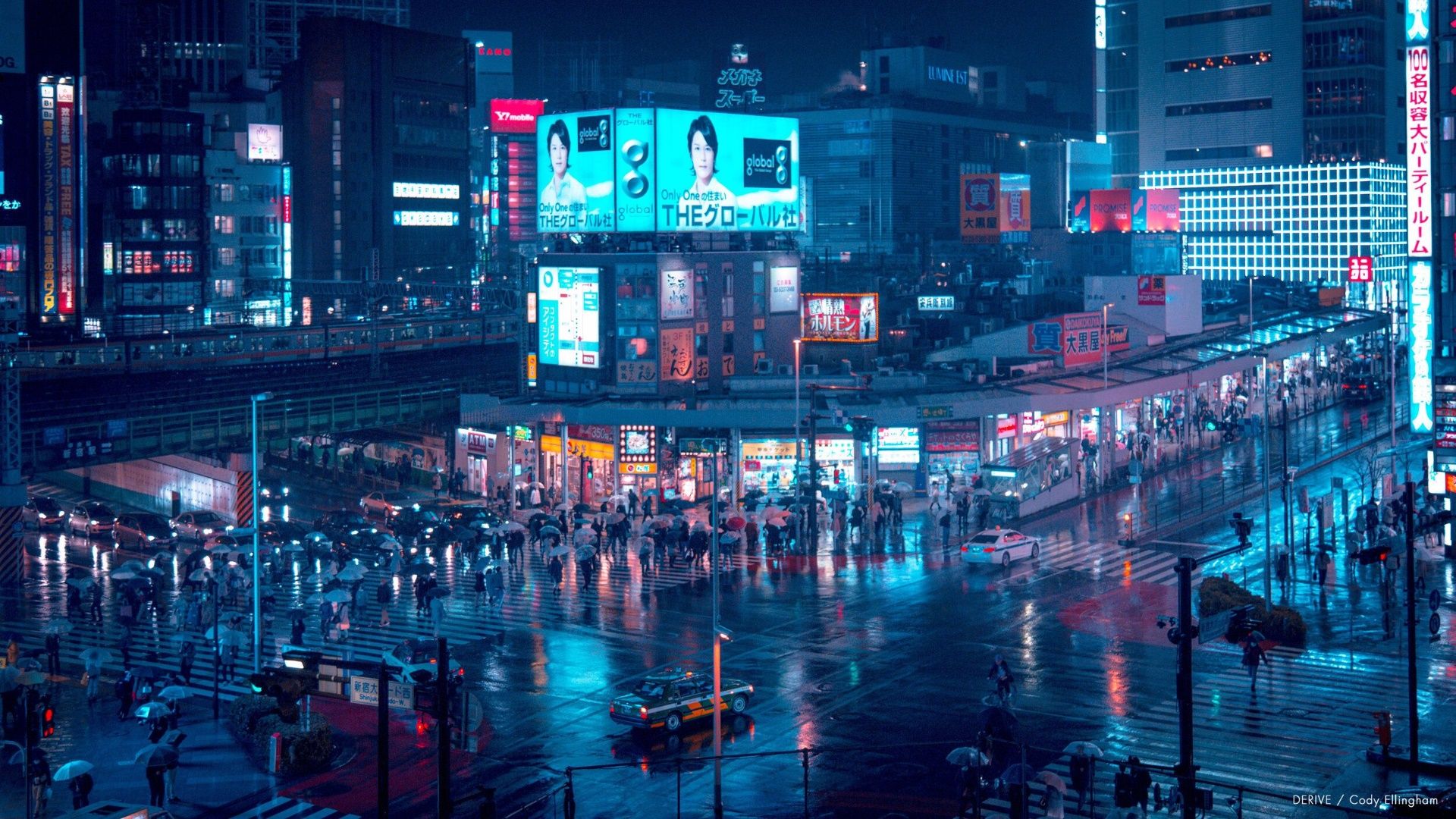 1920x1080 Tokyo in the rain