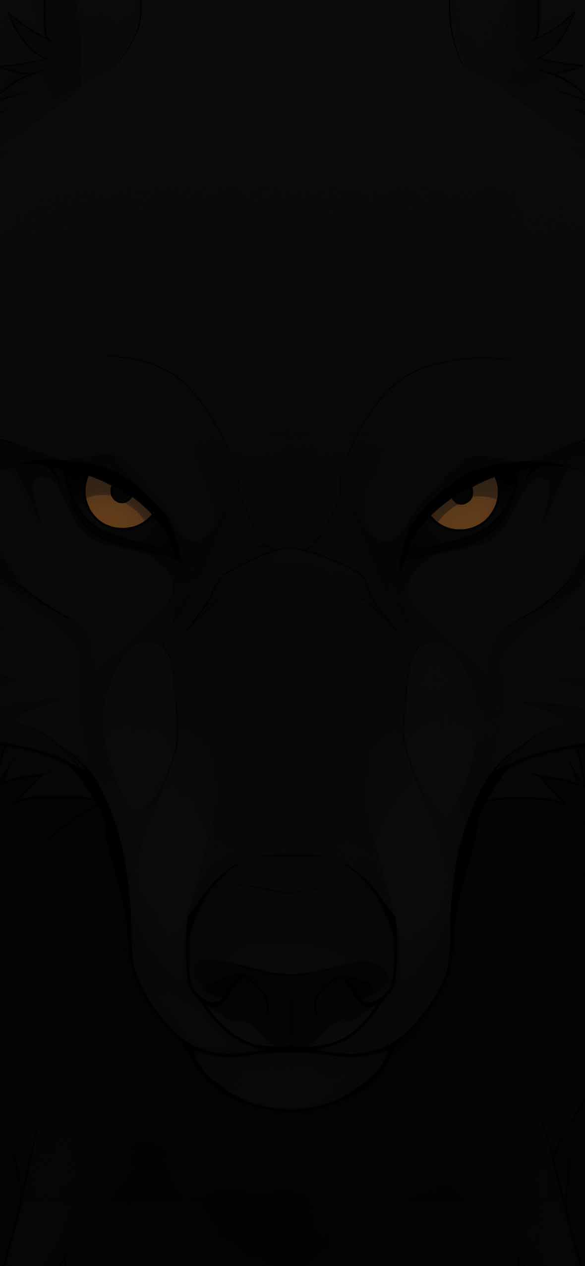 1180x2554 Black Wolf Glowing Eyes Wallpaper Animal Wallpaper