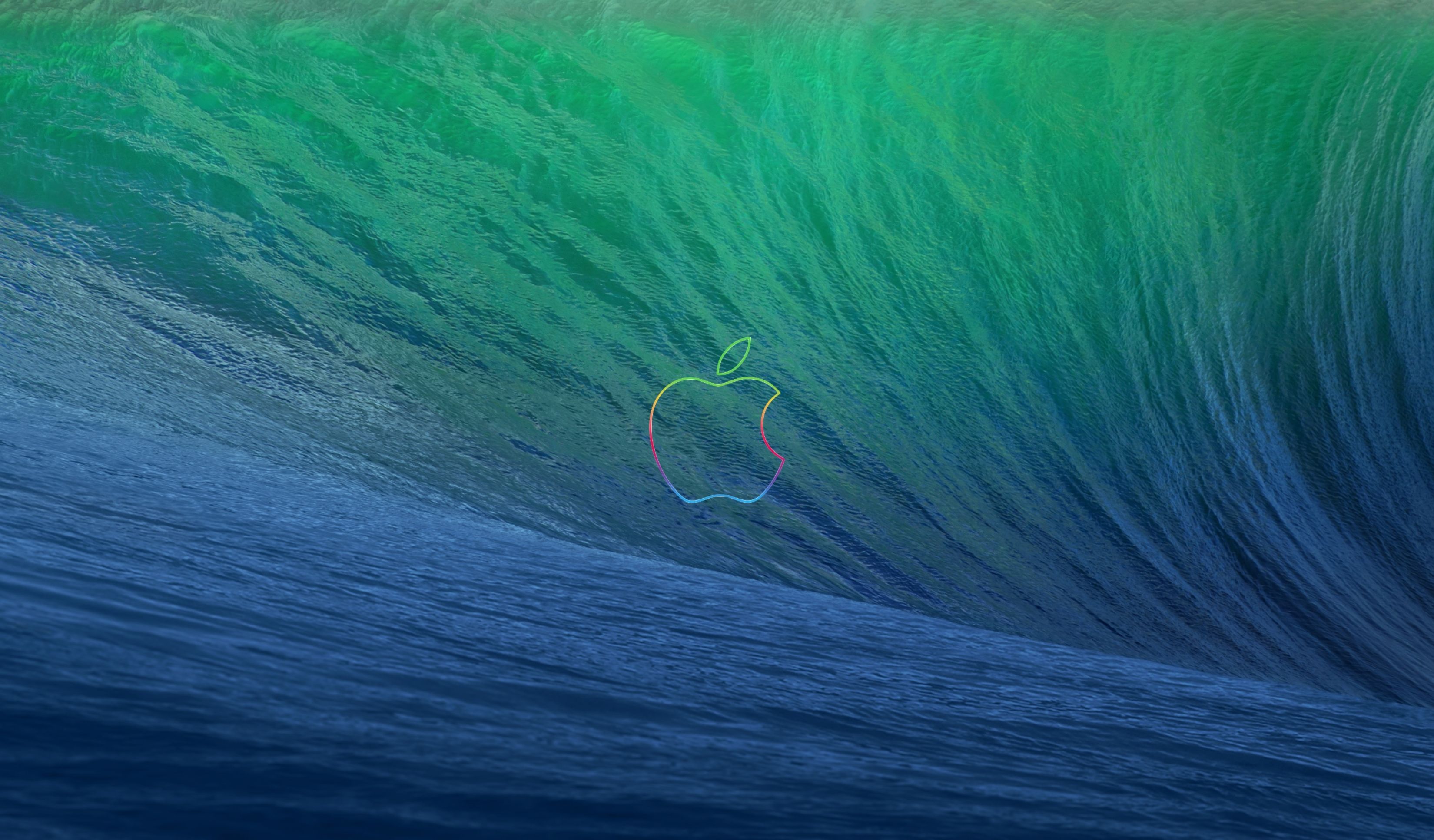 3300x1934 MacOS OS X Mavericks Wave With Apple Logo