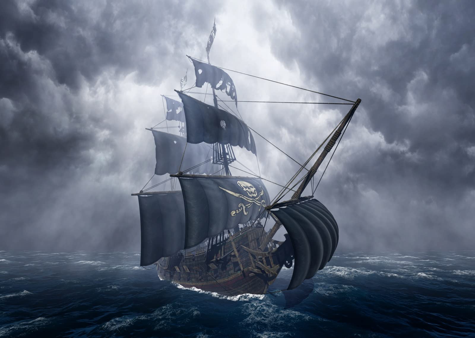 1600x1140 CORFOTO 9x6ft Dark Pirate Ship Photography Backdrop Skull Sailboat Background Pirate Thene Party Decorations Nautical Pirate Cruises Ship Kids Adults Portrait Baby Shower Photo Booth Props Fabric : מוצרי חשמל