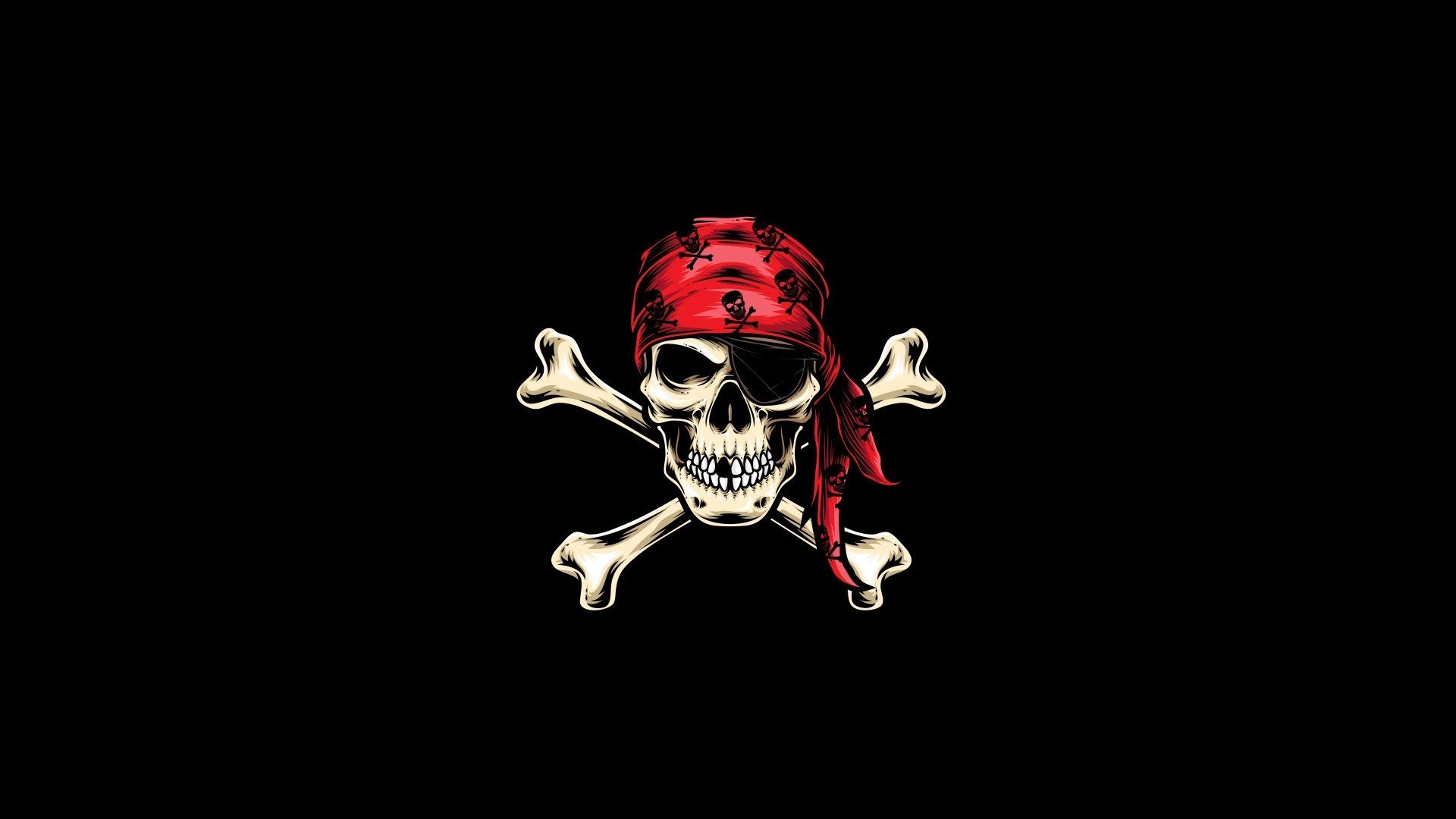 1920x1080 Download Pirate Dark Skull Bones HD Wallpaper