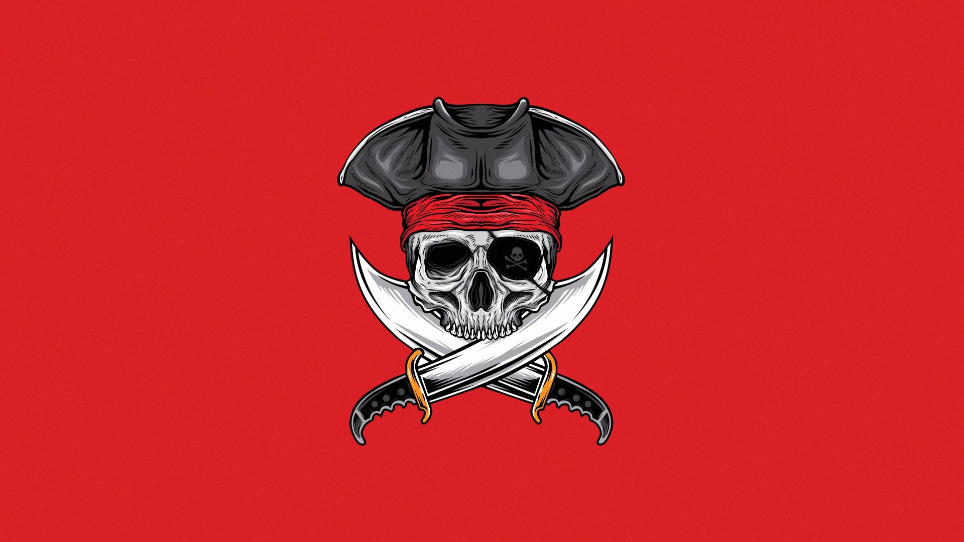 1920x1080 Desktop wallpaper: Dark, Skull, Bones, Pirate 4K free download for PC. 955564