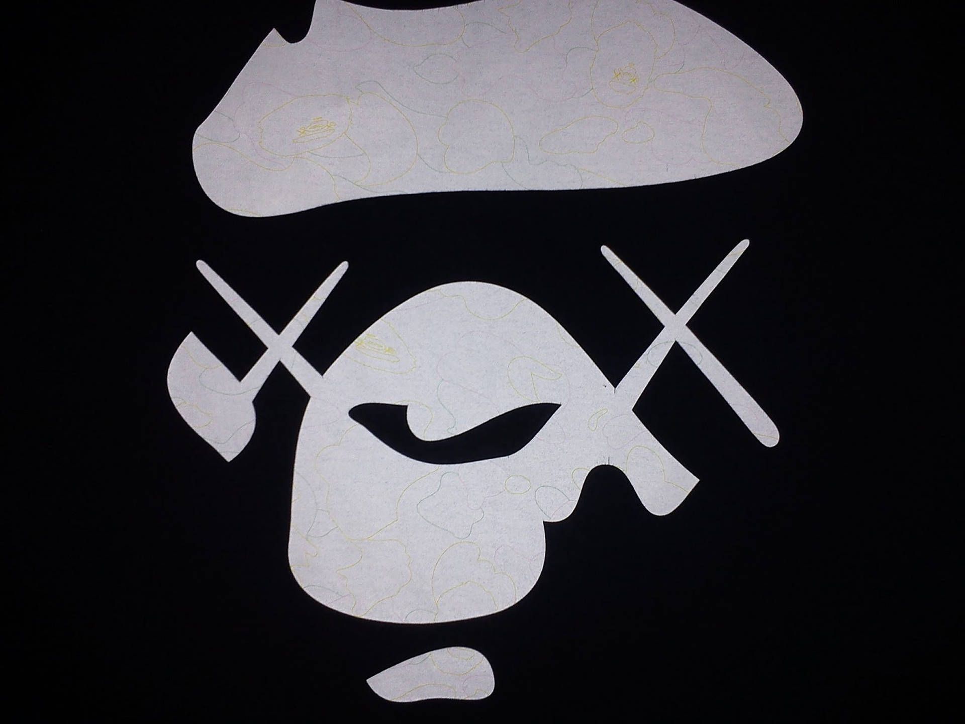 1920x1440 Download Caption: Stylish Black and Gray Bape Logo on a dark background. Wallpaper