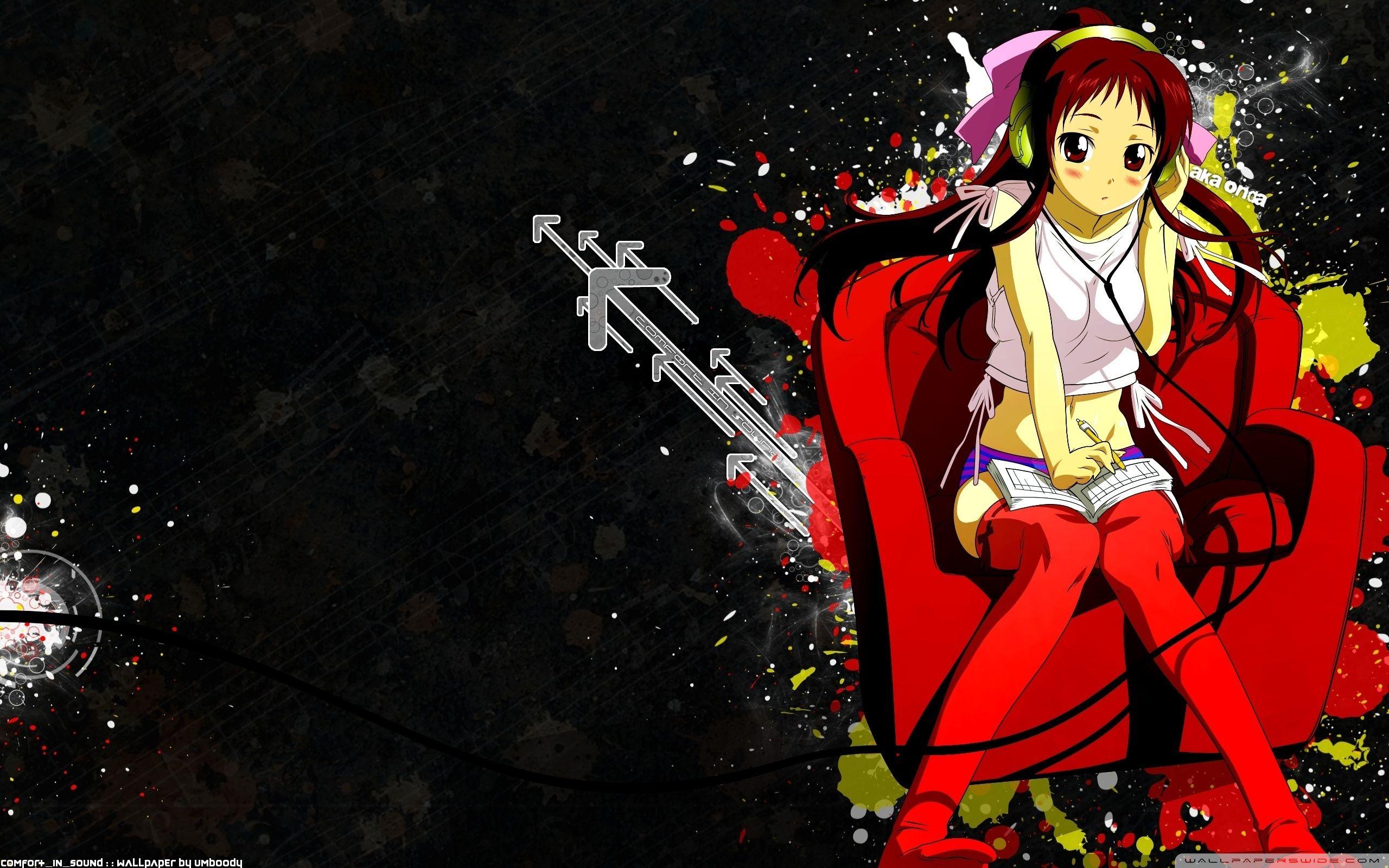 2560x1600 Anime Girl Listening To Music Ultra HD Desktop Background