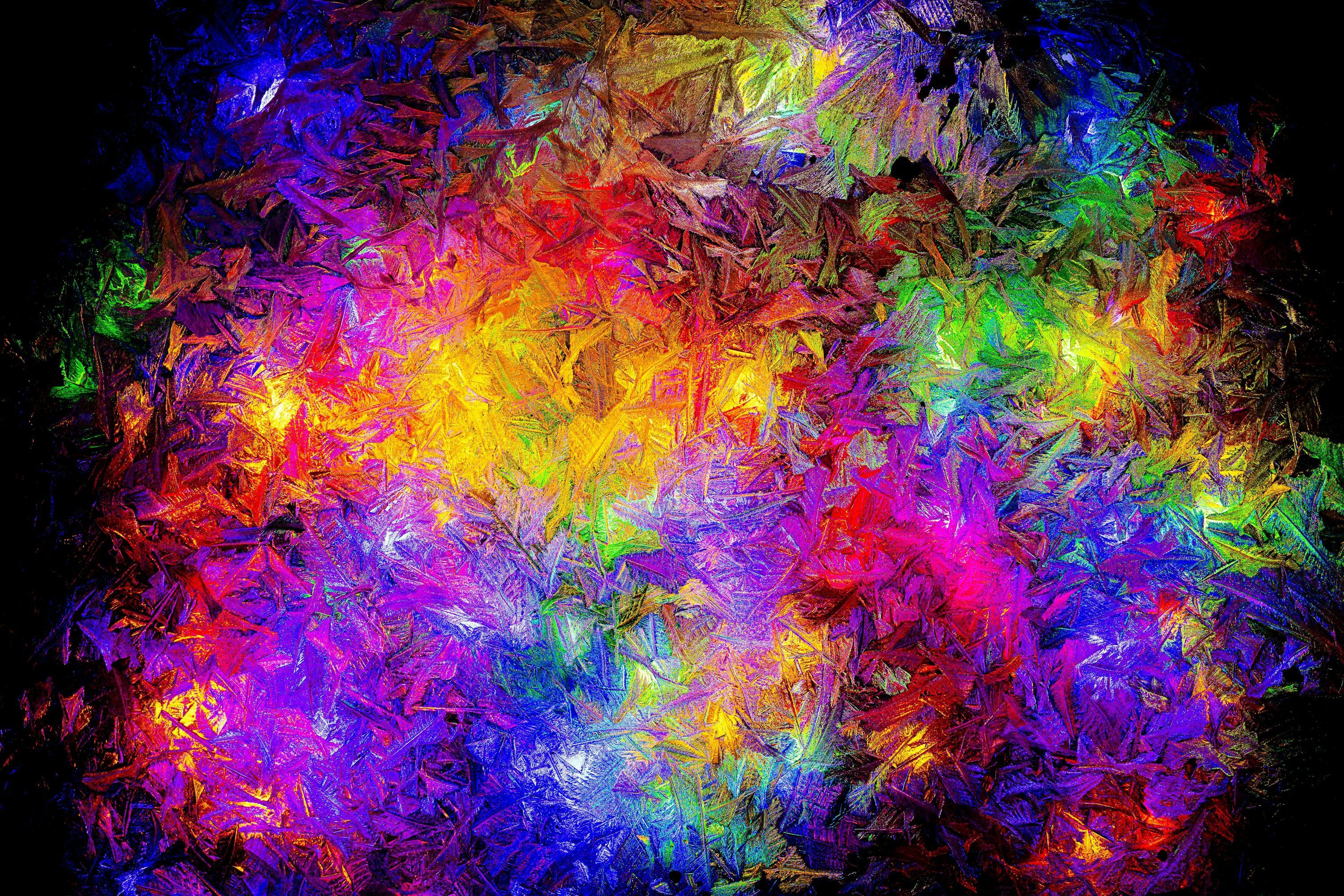 3000x2000 Abstract explosion of vibrant, colorful light particles photo