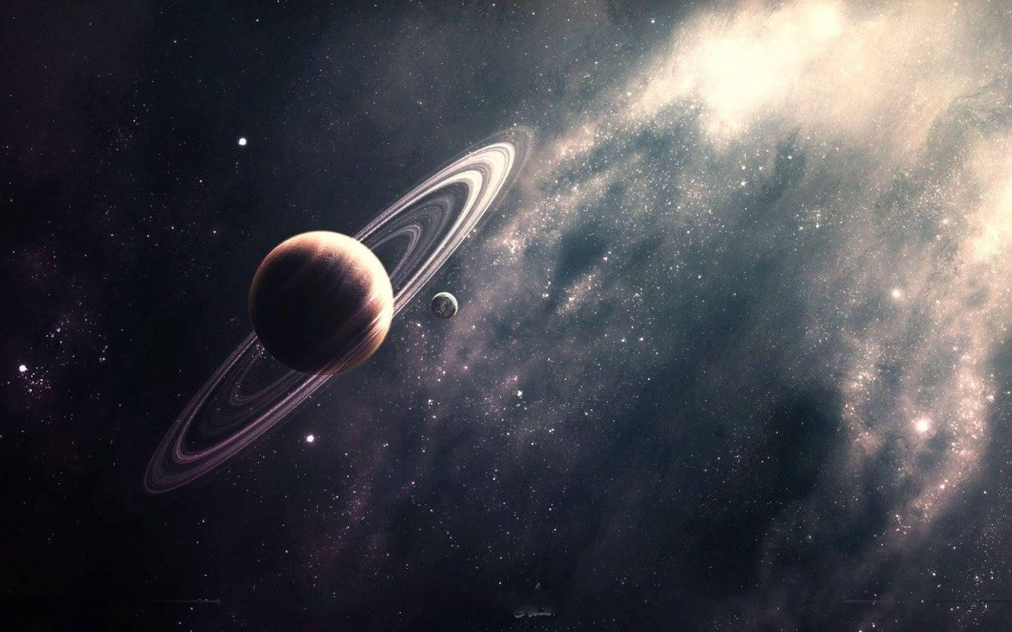 1440x900 Download Stunning Planet Saturn With Rings Wallpaper