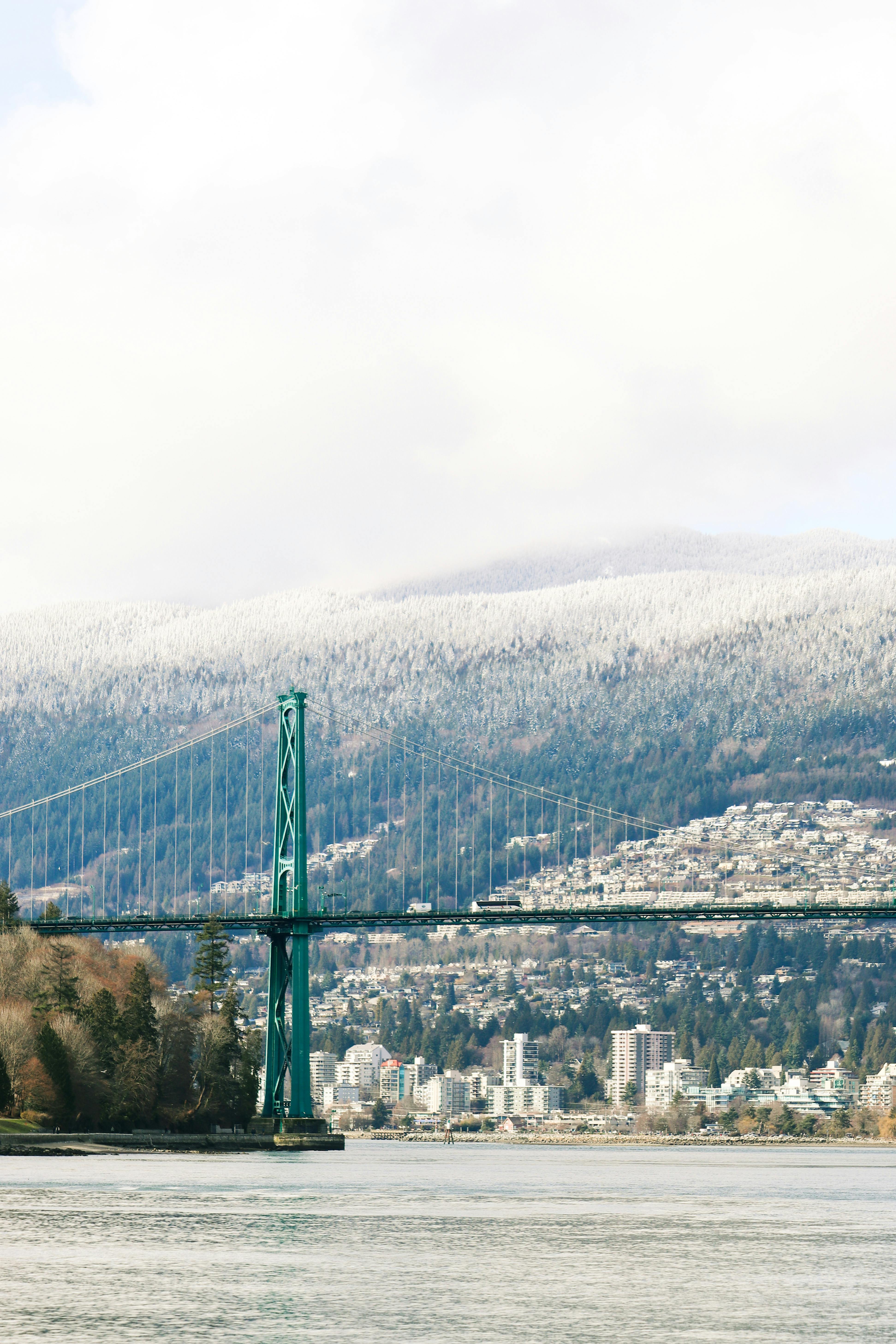 3885x5827 View of the Lions Gate Bridge in Vancouver, British Columbia, Canada · Free