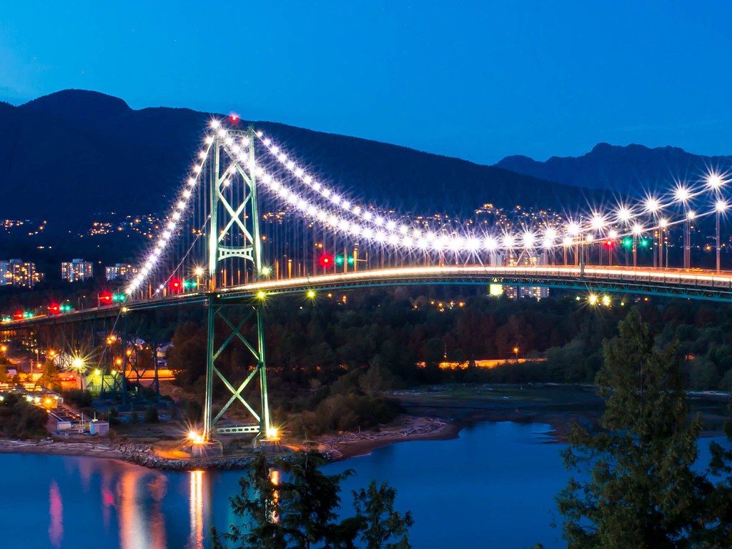 1024x768 Lions Gate Bridge. Taken from Prospect Point in Stanley Par