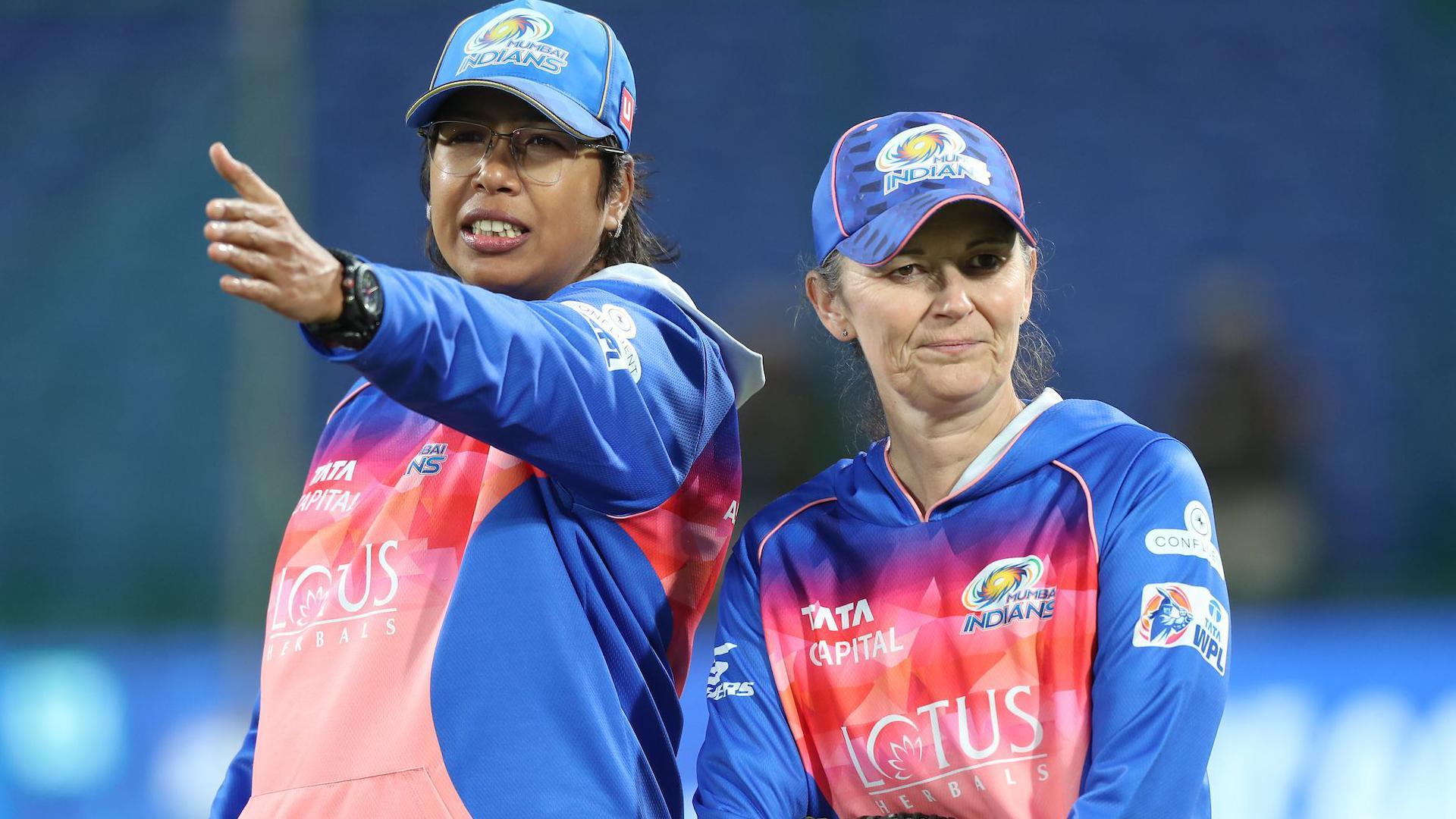 1920x1080 WPL 2025: Mumbai Indians' Charlotte Edwards and Jhulan Goswami on working together