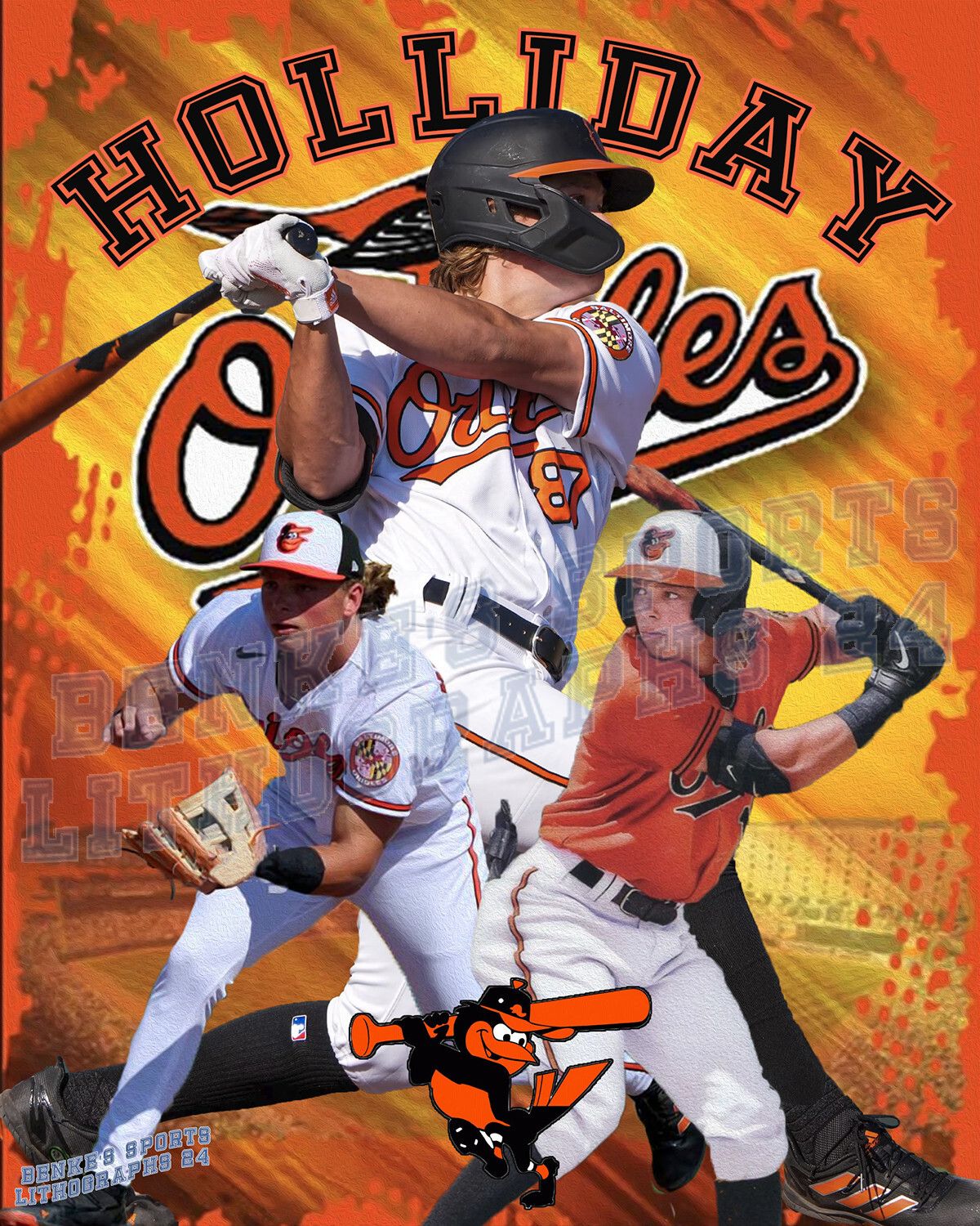 1200x1500 Baltimore Orioles Lithograph print of Jackson Holliday 2024
