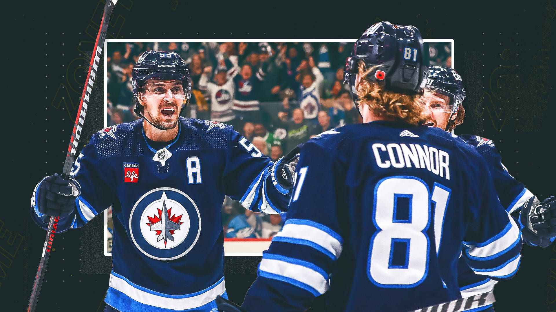 1920x1080 Download NHL Stars Kyle Connor and Mark Scheifele of the Winnipeg Jets in action. Wallpaper