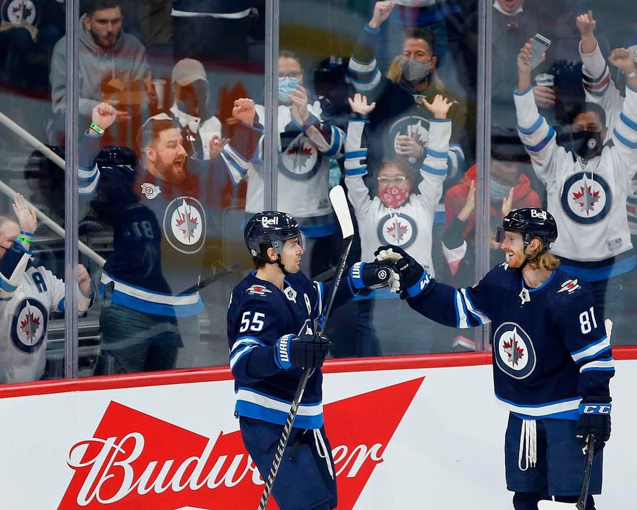 1280x1024 Download Winnipeg Jets Players Kyle Connor And Mark Scheifele Wallpaper