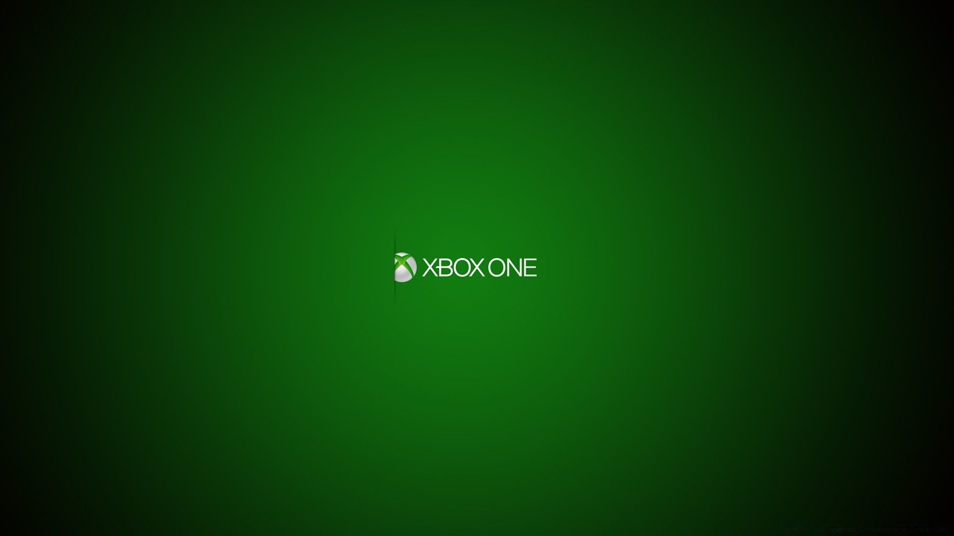 1920x1080 The logo of the Xbox One console in spotlight on a green background