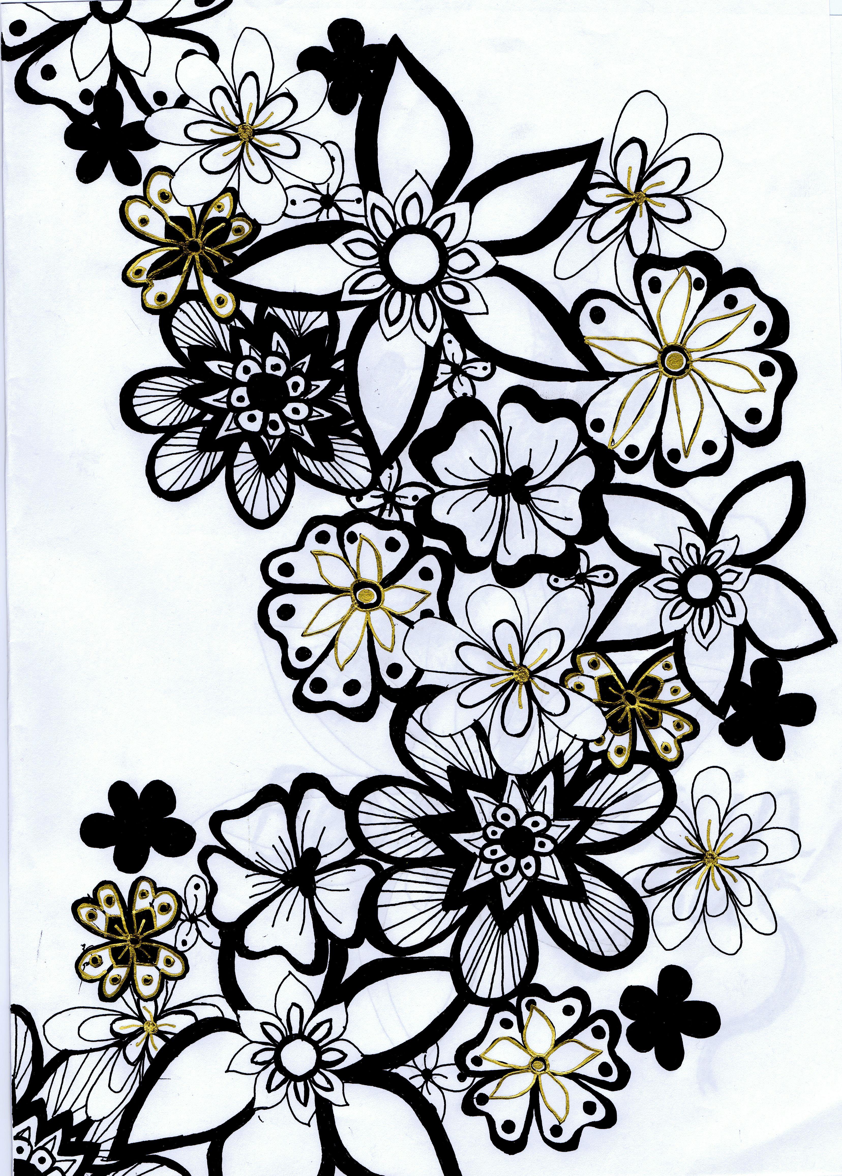 3312x4625 flowers in black and white