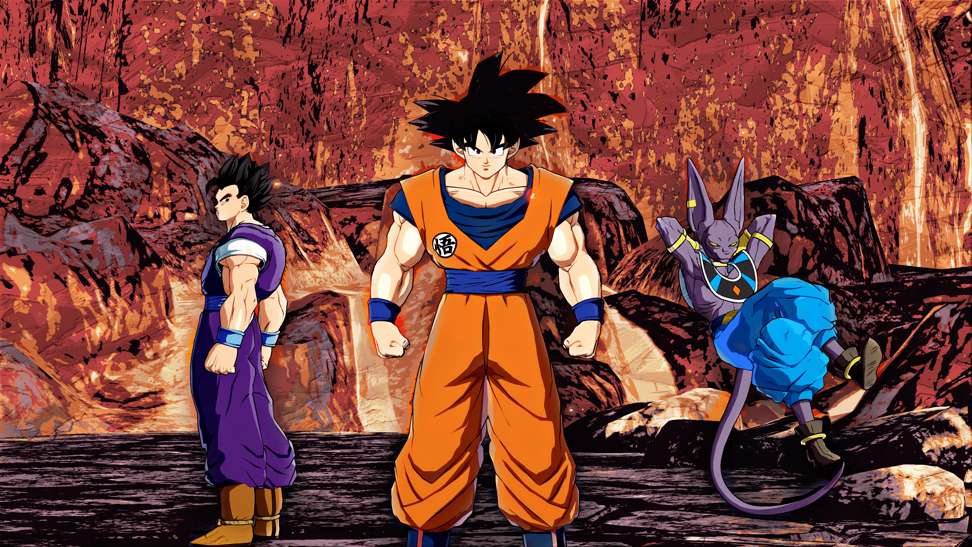 3840x2160 Goku, Gohan, and Beerus 4K Wallpaper: dragonballfighterz