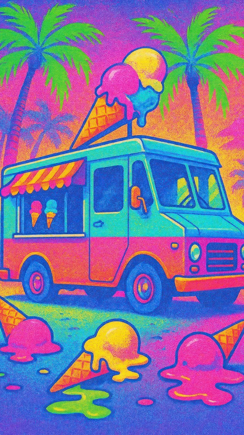 800x1422 Ice Cream Truck Wallpaper Image Wallpaper