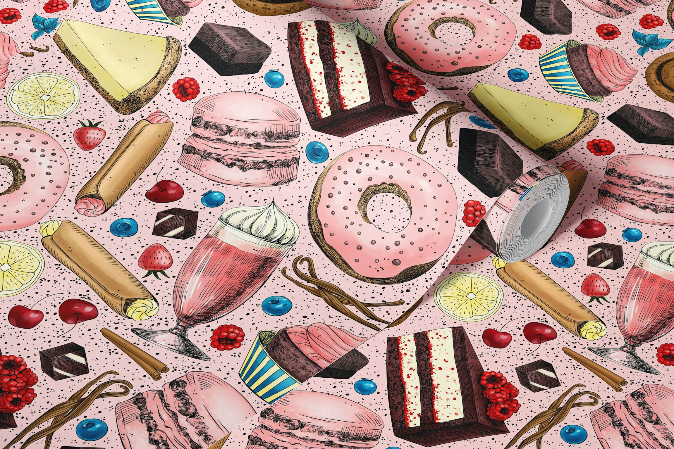 2304x1536 Sweet Treats On Pink Wallpaper Treats On Pink Wallpaper