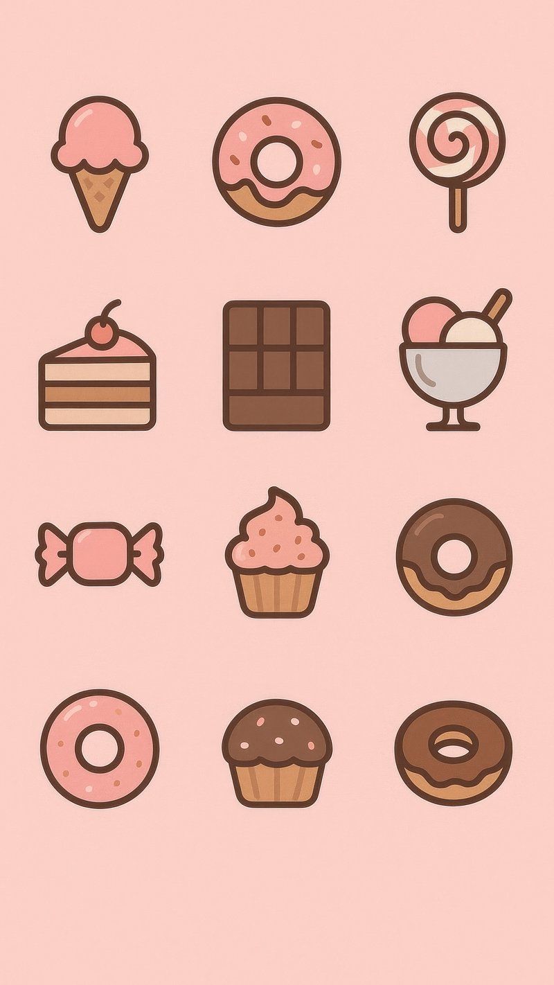 800x1422 Sweet treats pattern wallpaper mobile. Free Photo Illustration