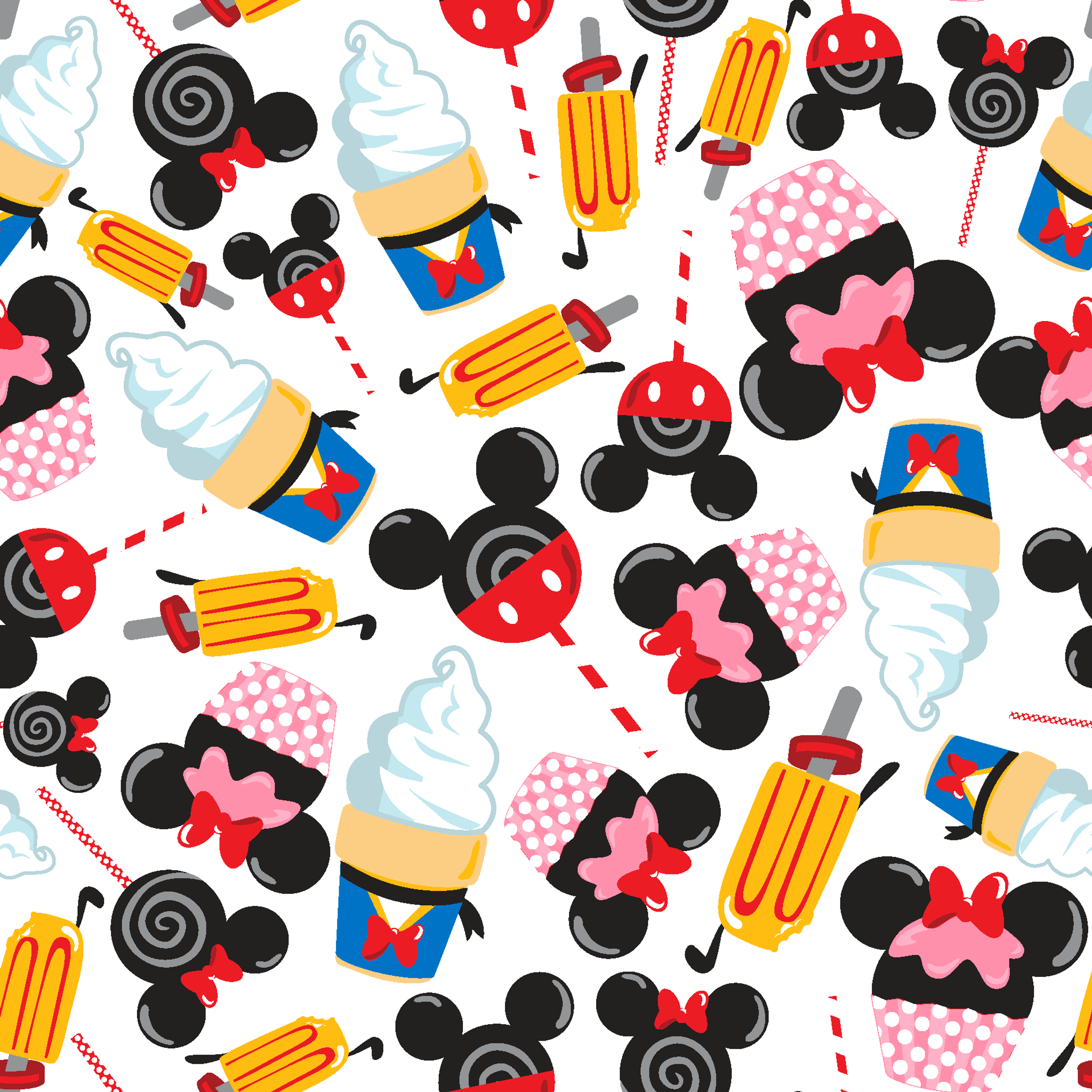 2048x2048 Disney Mickey & Friends Sweet Treats Fabric