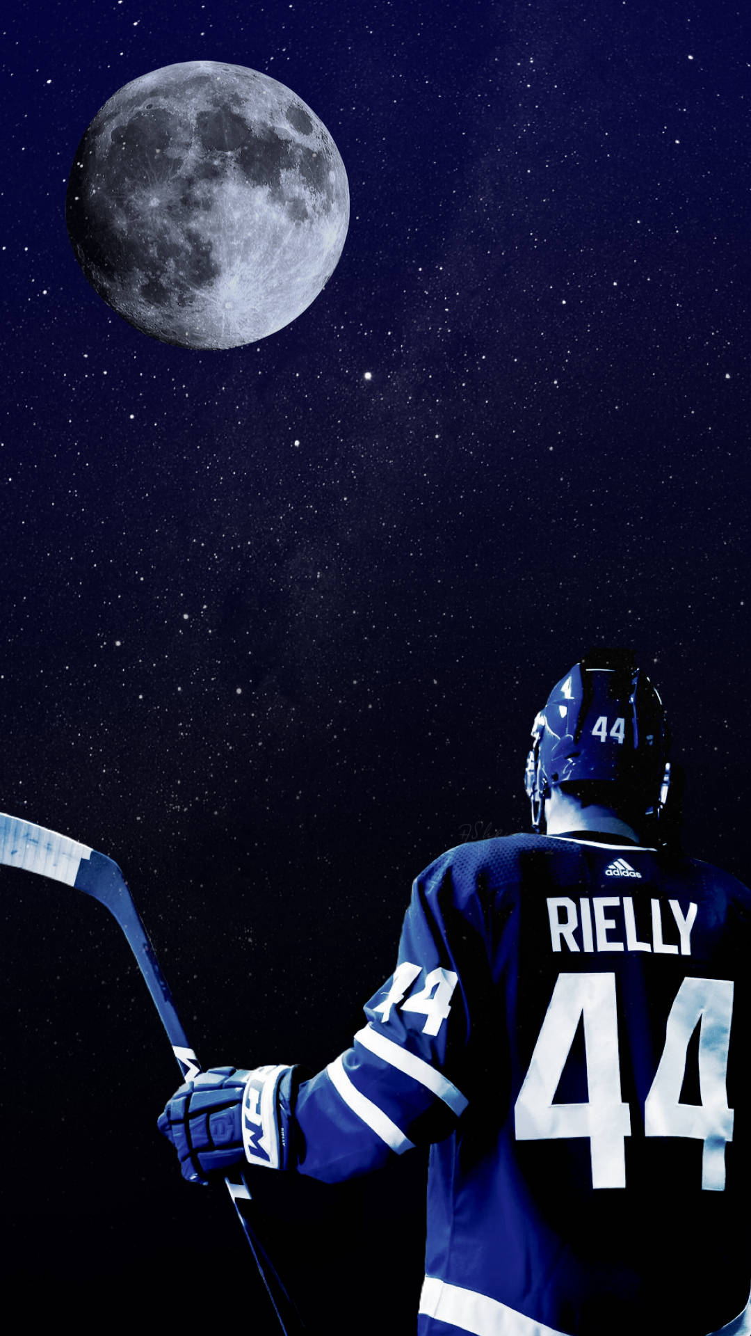 1080x1920 Download Morgan Rielly Moon And Starry Sky Wallpaper