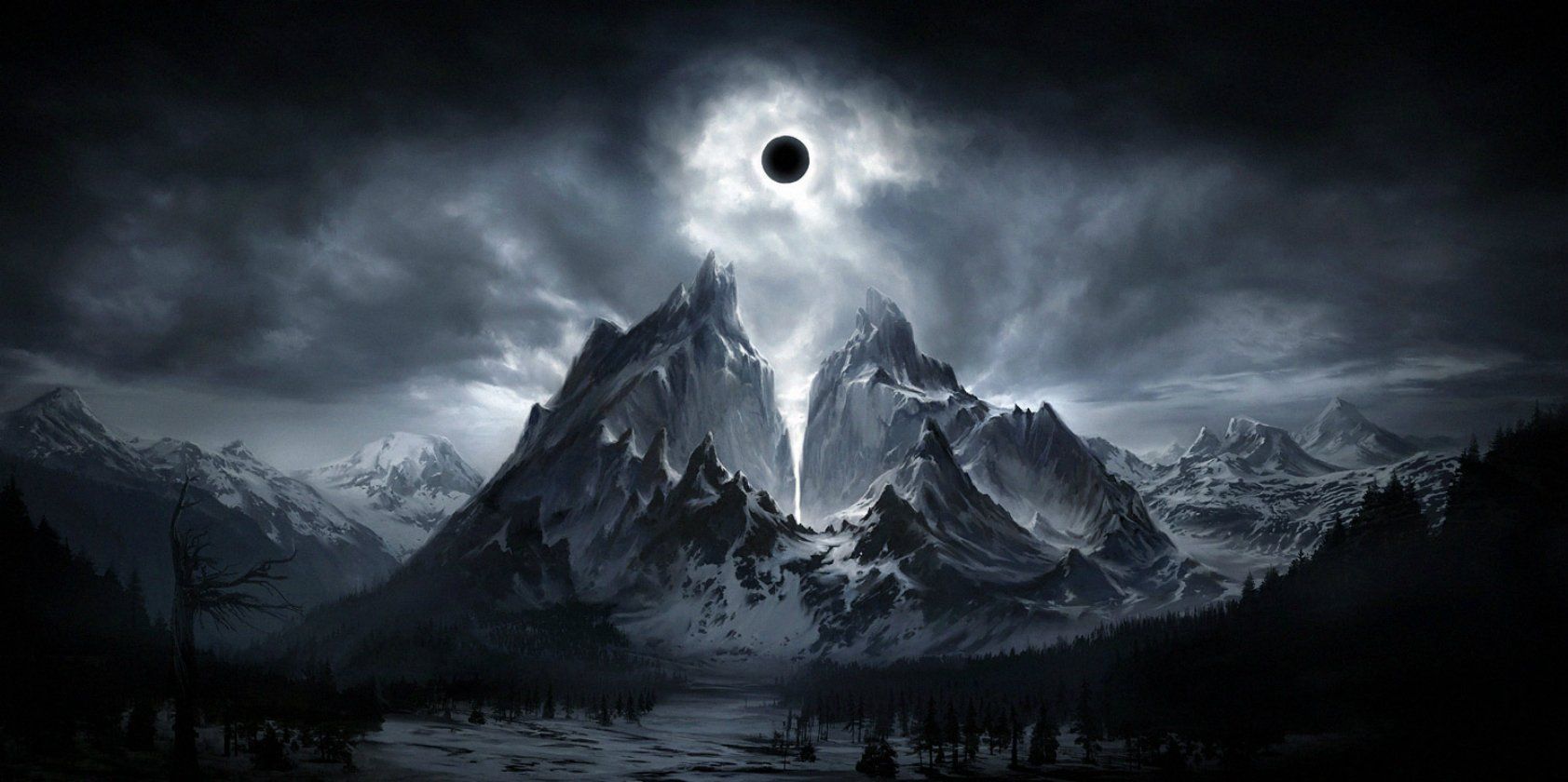 1683x840 Dark Landscape Wallpaper, HD Background