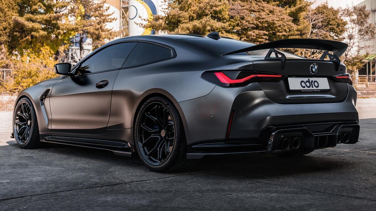 1200x675 Black matte BMW M4 2022 rear view · free photo from skywolfx and wallpaper