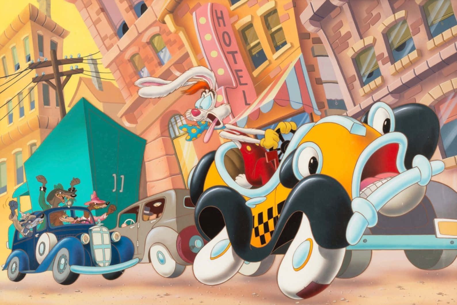 1588x1060 Download Roger Rabbit Cartoon Chase Wallpaper