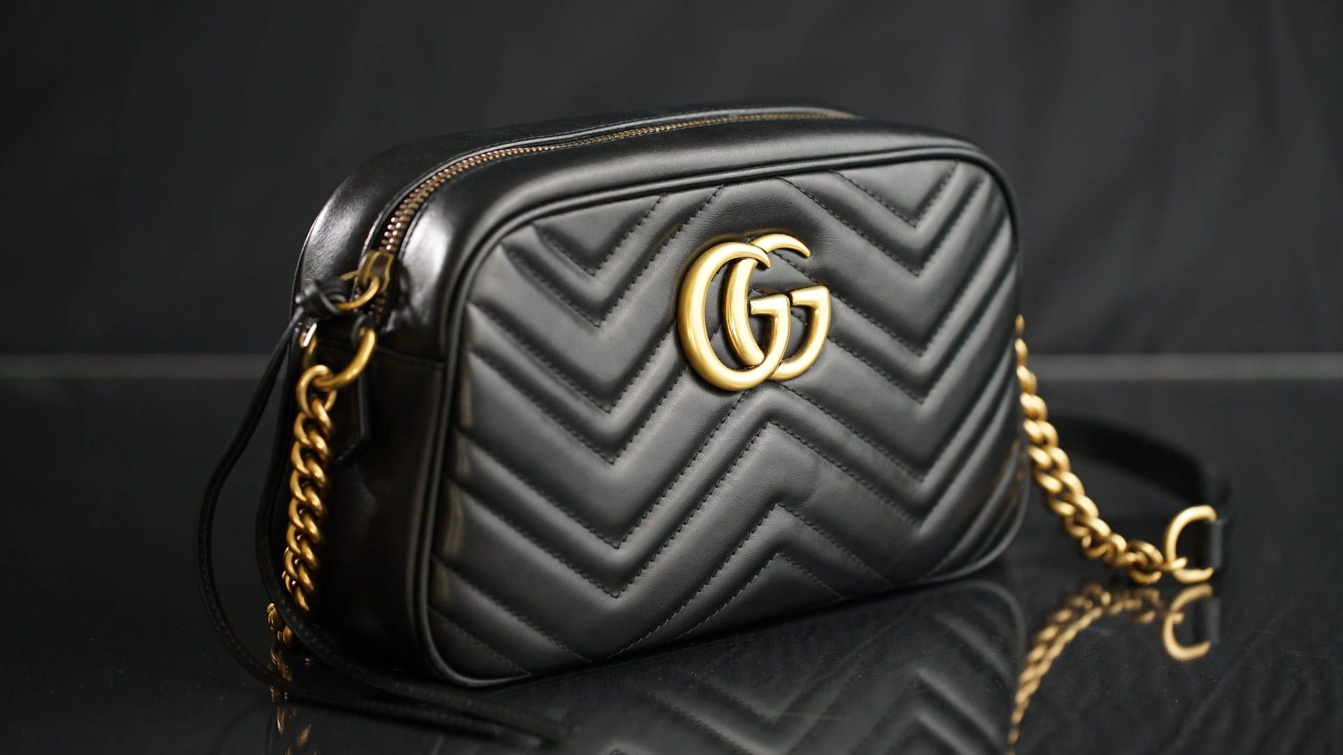 1920x1080 Download Black And Gold Gucci Bag Wallpaper