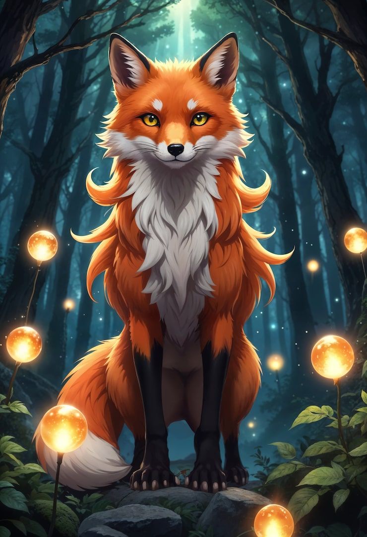 740x1082 Orange wolf Image
