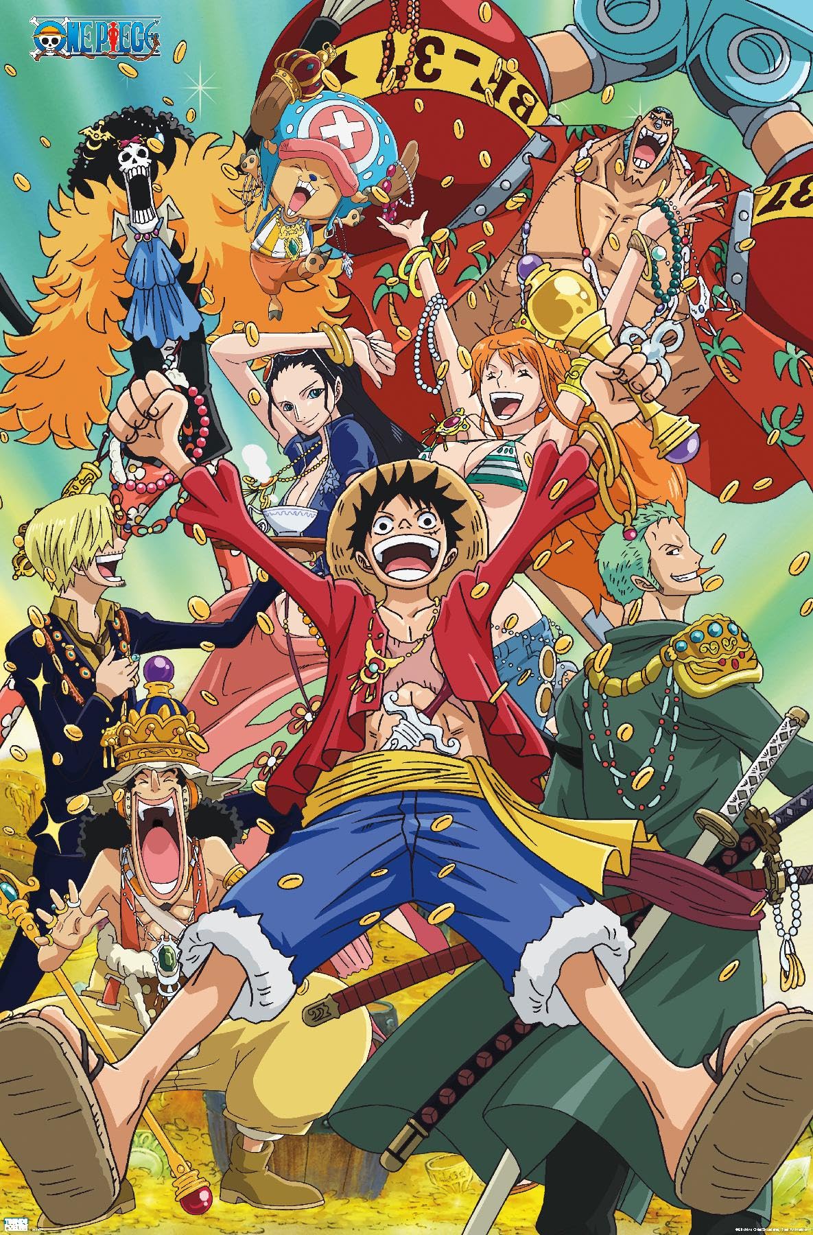 1185x1800 One Piece: Fishman Island Treasure Wall Poster, 34L x 22.4W, Unframed Version: Posters & Prints