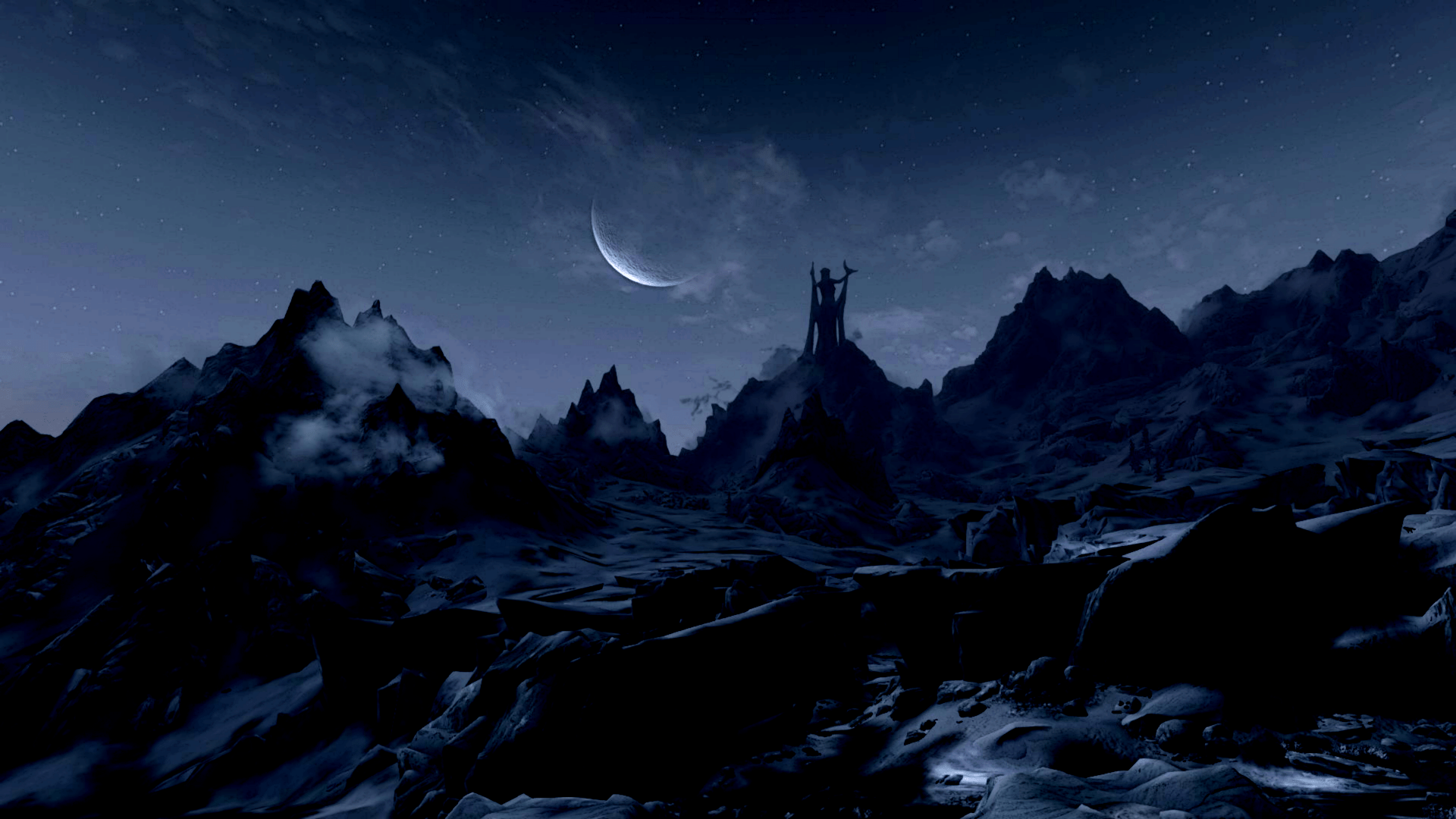 1920x1080 HD Wallpaper of Skyrim: Enchanting Landscape from The Elder Scrolls V