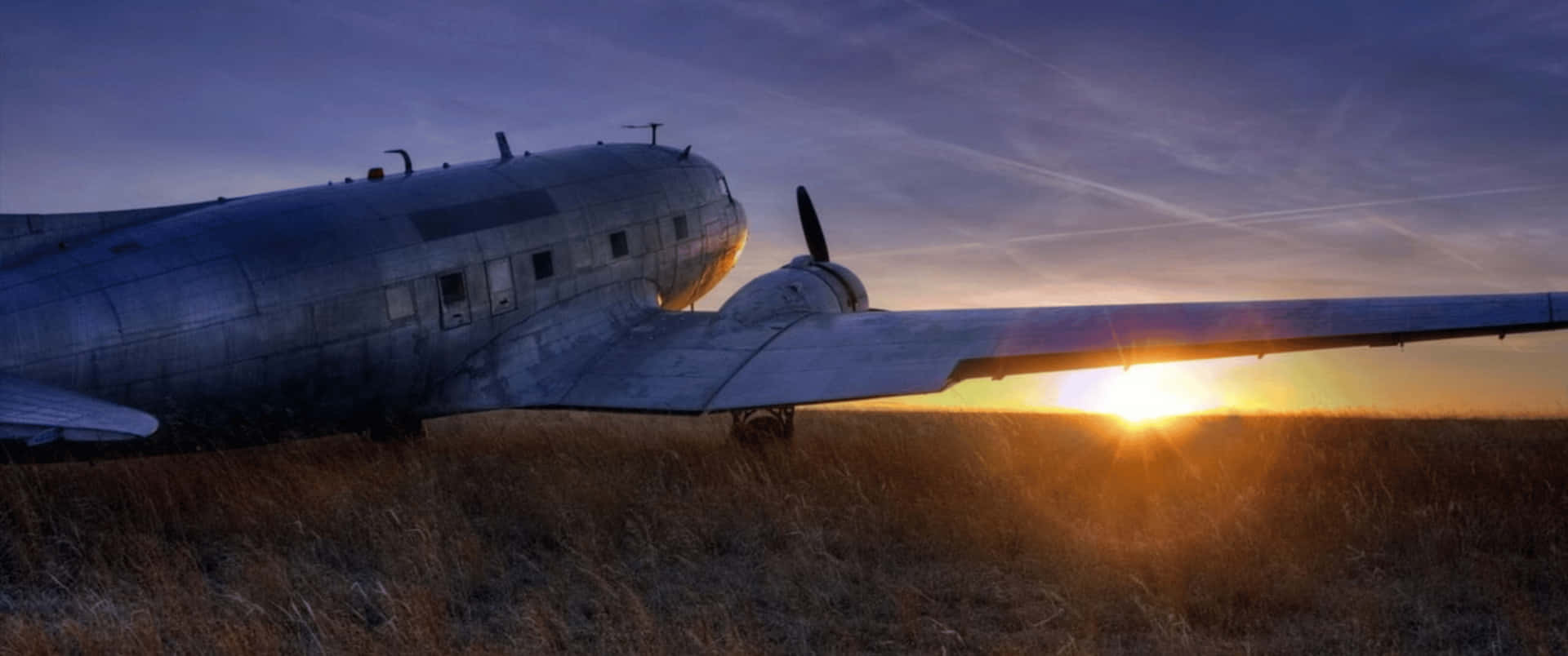 1920x804 Download 3440x1440p Plane Douglas DC 5 Background