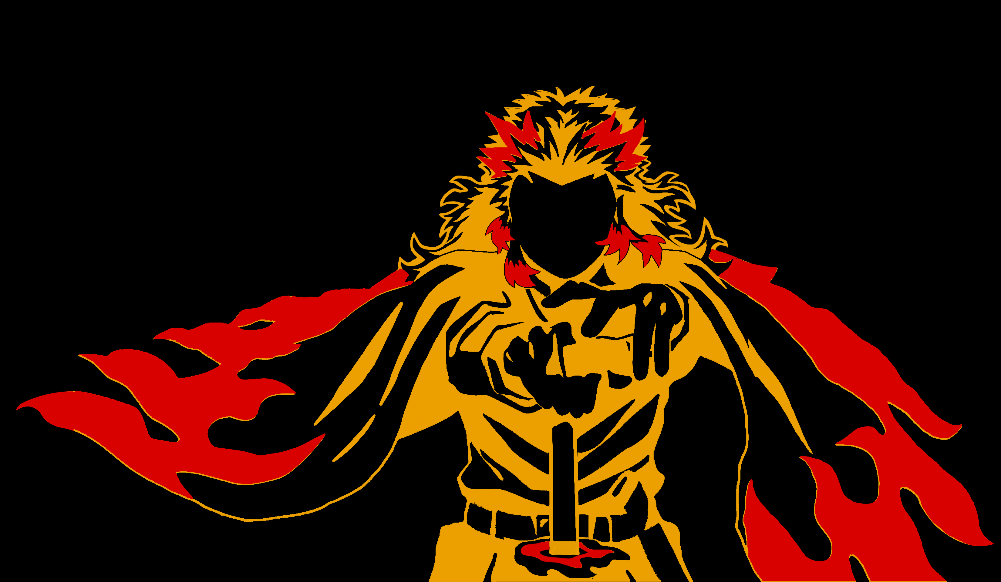 3300x1920 I made some vector art of Rengoku to use with my silhouette! But I also turned it into a standalone piece (which just so happens to make great background art) so I