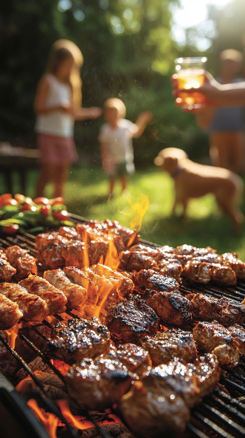 816x1456 Free Summer barbecue party Image, Barbecue, Family