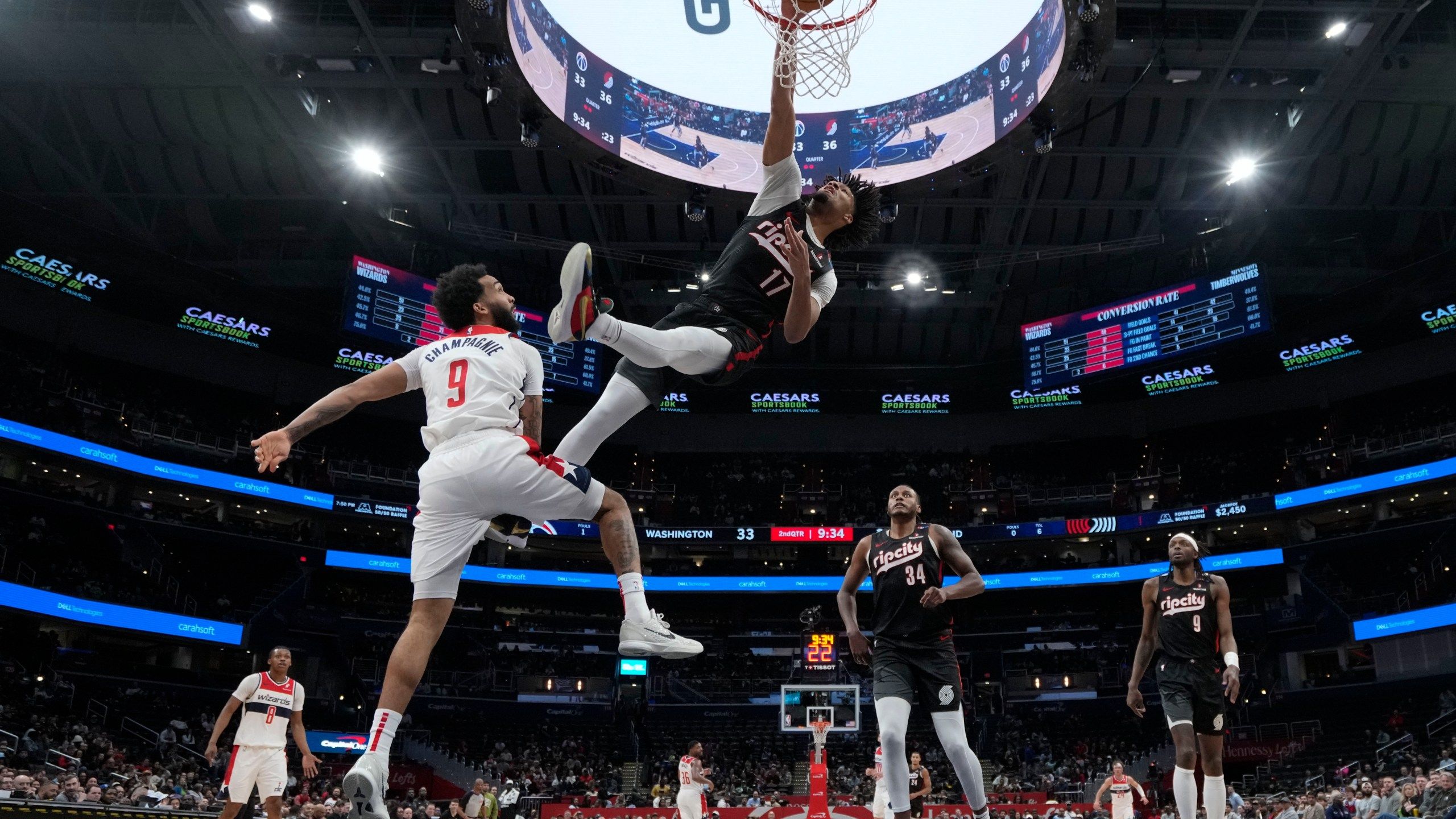 2560x1440 Trail Blazers latest: Shaedon Sharpe's slam against Wizards named top dunk of the year