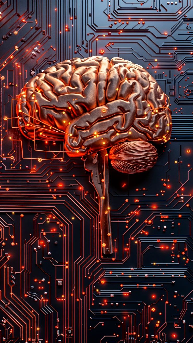 740x1316 Digital brain wallpaper Image