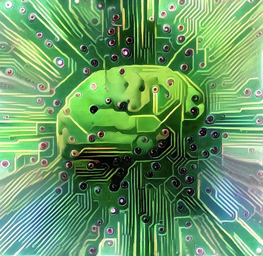 900x876 Electronic Brain Digital Art