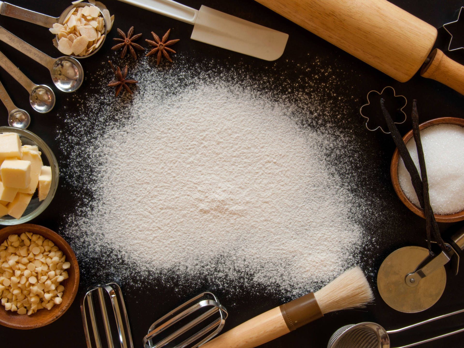 1920x1440 Download Bakery Ingredients Flat Lay Wallpaper