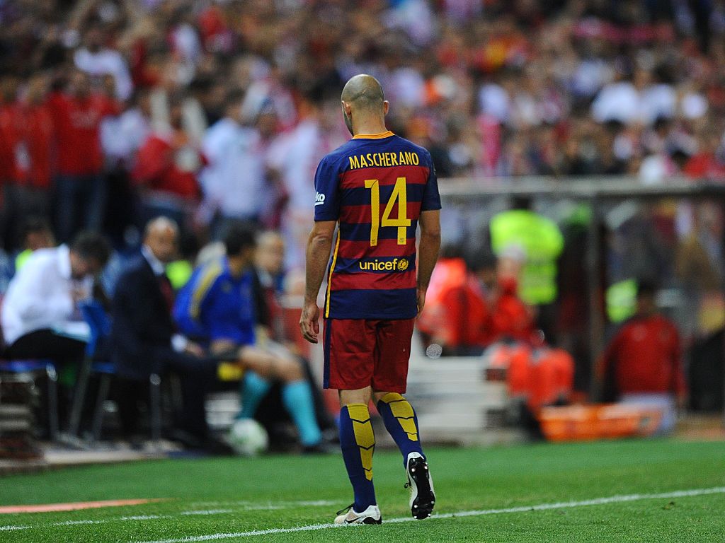 1024x768 javier mascherano, jogador, barcelona, equipa, sevilla, copa rey 15/ copa del rey - Photo -