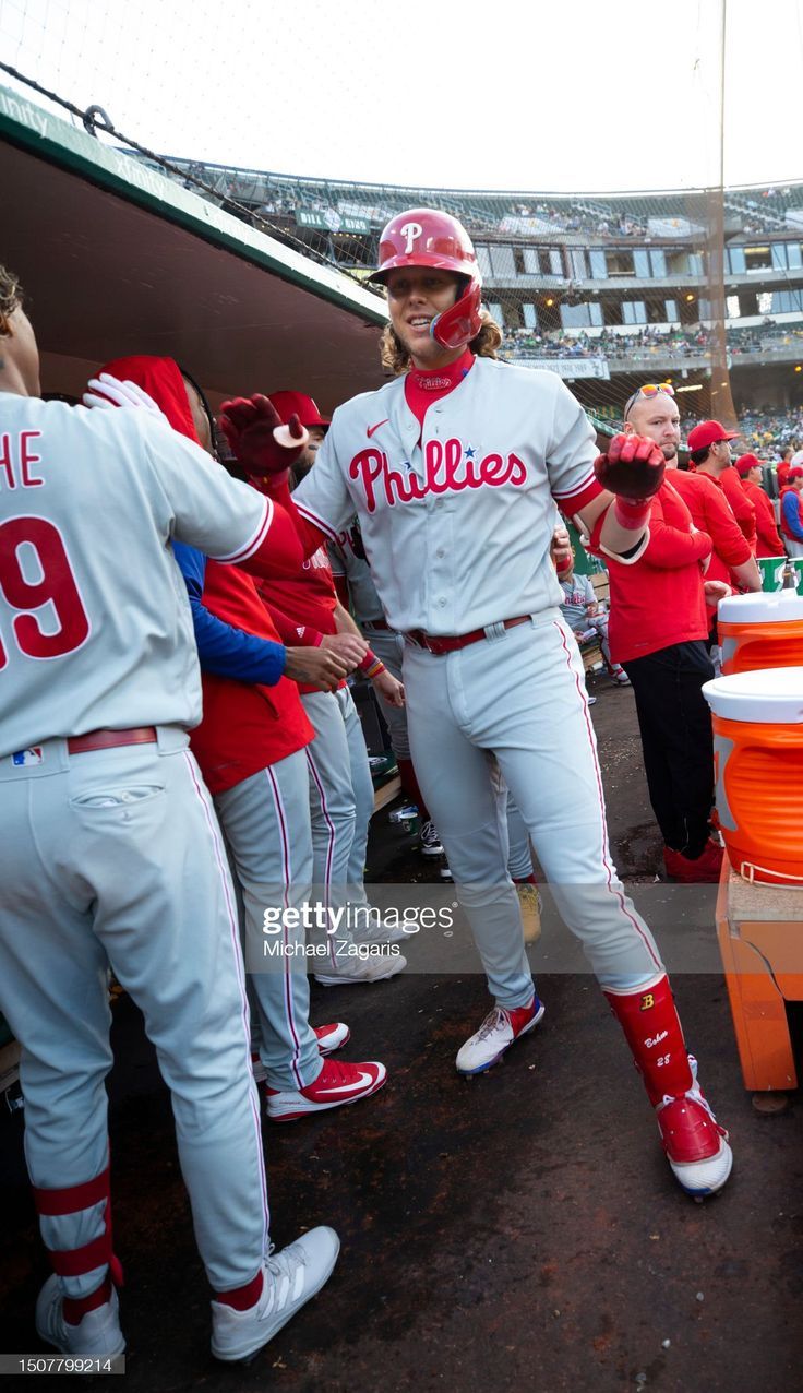736x1276 Alec Bohm of the Philadelphia Phillies is congratulated in the dugout