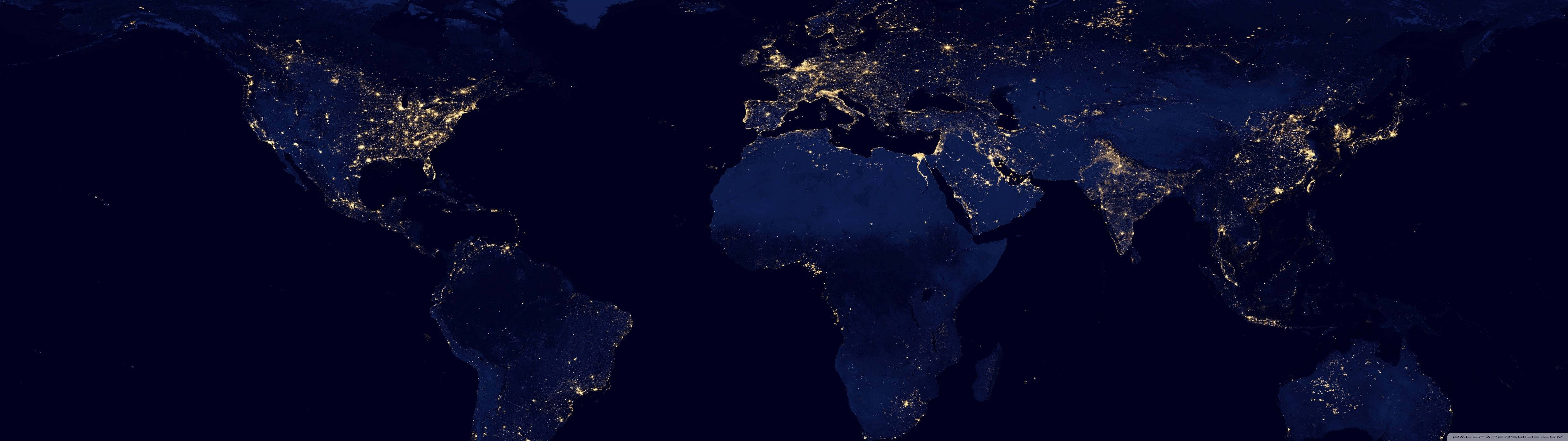 5120x1440 Download Minimal Blue World Map Wallpaper