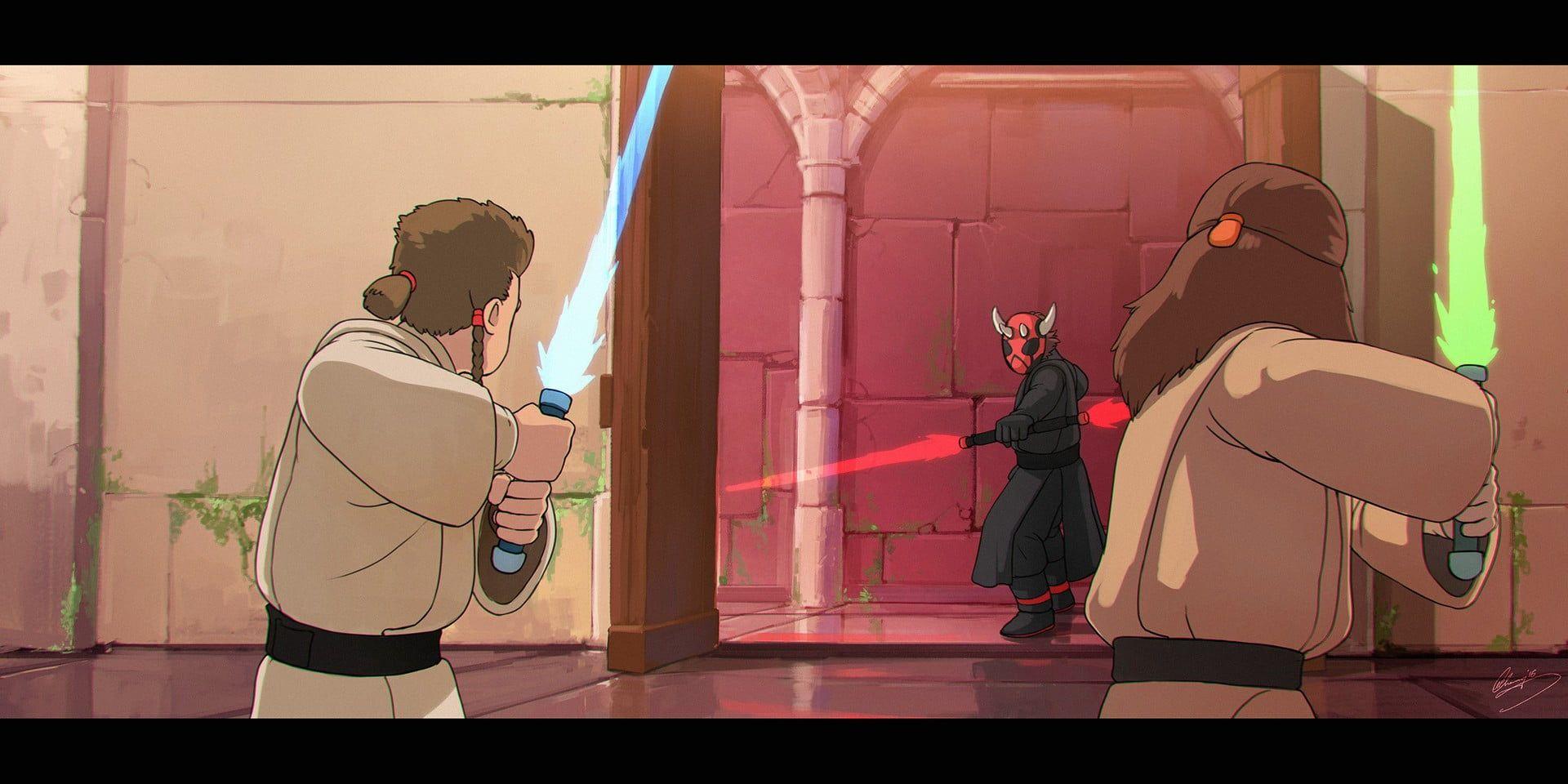 1920x960 Star Wars cartoon edition movie show still screenshot, Star Wars