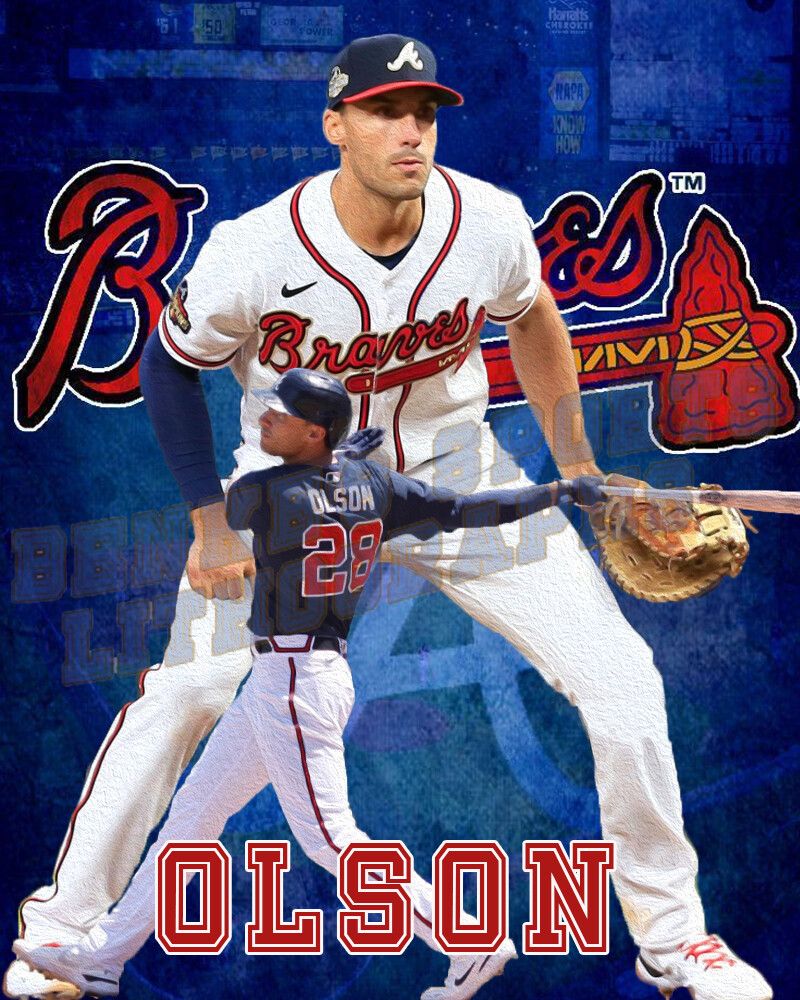 800x1000 Atlanta Braves Lithograph print of Matt Olson 2022