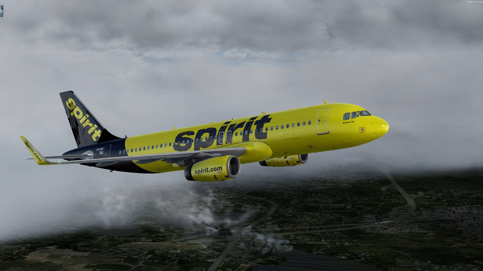 1920x1080 Download Black Tailed Spirit Airlines Airplane Wallpaper